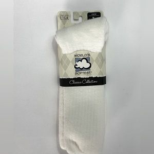 Crescent Mens Shoe Sz 8.5-12 White Classic Original World's Softest Socks 1 Pair
